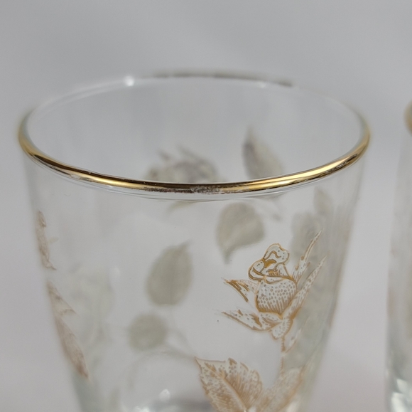 (2) Vtg Libby Glass Rose Bouquet Tumbler - Picture 10 of 14